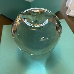 Tiffany & Co crystal apple paperweight